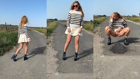 apres la seance sport et gyne, direction la campagne pour faire un gros pipi ...