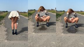 apres la seance sport et gyne, direction la campagne pour faire un gros pipi ...