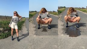 apres la seance sport et gyne, direction la campagne pour faire un gros pipi ...