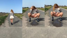 apres la seance sport et gyne, direction la campagne pour faire un gros pipi ...