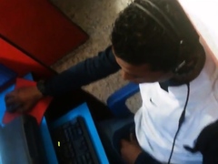 Str8 spy guy cum in his hand in cyber cafe