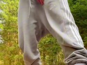 Straight Polish german Sneakers Master jerks off public in the Forest Exhibitionist jerking off Jerk