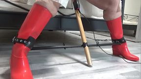 Busty slave wife in a raincoat