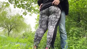 Felt my mother-in-law's camel toe in leggings as she made me cum