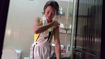 Cute 18 years old teen Asian maid seduce you into fucking her