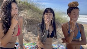 Smoking on the beach with my Goddesses