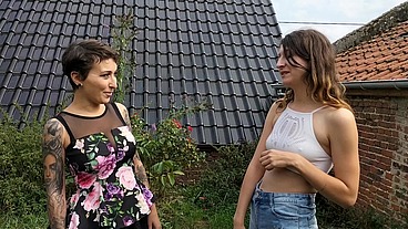 Janitor caughts masturbating by 2 flatmates sluts