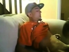 Slim Str8 Thug Boy enjoys Dad's BJ