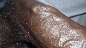Juicy Oily Uncut BBC Stroking Slowly Close up