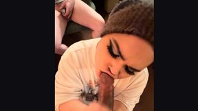 I suck a massive cock while my cuck watches wearing chastity