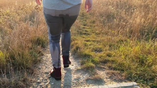 ⭐ Girl Pissing Her Grey Jeans 5 Times! Jeans Wetting Compilation!