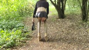 🌳4-legged exhibition in the forest, little tease in search of cocks. Cumslut P U B L I C [27Jun25] French Transvestite
