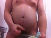 chav in golden shower wanking in piss soaked nappy