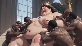 Massive BBW Mistress Full Body Worship - Slaves Lick Her to Ecstasy