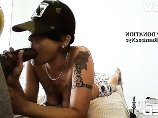 Rii Hanna Black Gives a Blow job For Giant Rod BROWN SKIN GAL