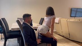 New babysitter gives a lapdance