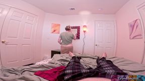 Sexy stepmom does her stepson and they cum together