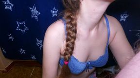 give me cum on my tiny tits!