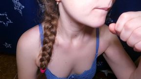 give me cum on my tiny tits!