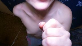 give me cum on my tiny tits!