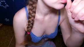 give me cum on my tiny tits!