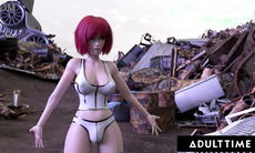 F U T A SENTAI SQUAD Futuristic Futanari Redhead Creamp