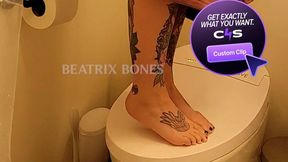 Beatrix Bones Punishes Your Nuts On the Toilet - Ballbusting, CBT Fantasy, Femdom, Toilet Humiliation, Role Play, Voyeur Caught and Punished, Talking To The Camera, Custom Clips