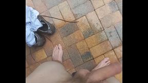 BIG COCK SWANGING POOL SIDE!!