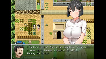 Country Girl Keiko [Hentai game PornPlay ] Ep.2 brunette student flashing her massive tits to the class