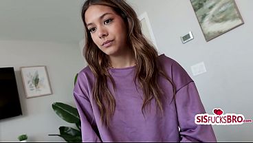 Petite stepsister begs for stepbro's cock in lingerie