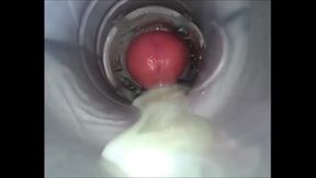 Fleshlight internal view. Big dicks cumming inside and creampie fleshlight