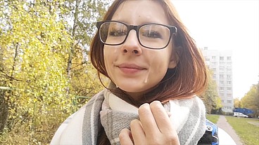 Walking with cum on my face