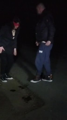 Urination on wife's face outdoors golden shower   Clip 1