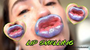 Angelic lips smelling cock tease