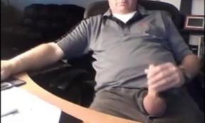 Daddy shows off his big cock on webcam