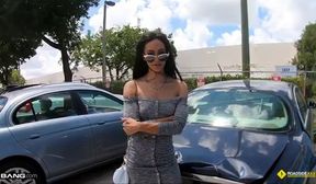 ebony teen gia sucks and fucks for a new car
