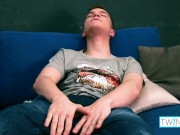 Ethan Drains His Prick On Himself After Had Jerked Off!