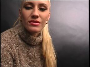 Busty blonde MILF dick sucking and riding in cowgirl at casting