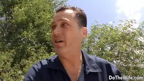 Cuck watches wife get fucked hard