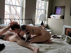 Small tit brunette gives a nice hard blowjob and fuck