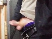Jacking off, almost caught by maintenance man