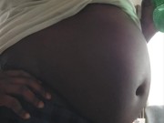 Chubby ebony complains about diet