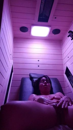 Orgasm in Sauna Box
