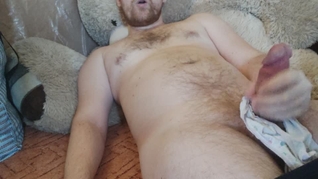 jerking off on camera with my girlfriend's panties.