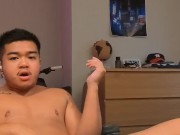 FTM rubs until orgasm, ends with fingering
