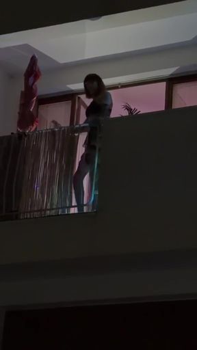 🎉The Neighbours' Day.  <br />
Exhibition on the Balcony.  <br />
[&sup2;&sup3; August &sup2;⁰&sup2;⁶] 3Hoo du Mat<br />
#Bitch #Trav #Fr VaneSsaBiTCHx PariSChienneTrvprod⁹&sup1;