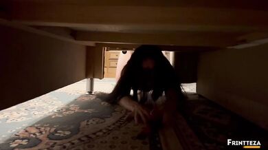 Stuck under bed swallowed thick cock in tight slut stepsister