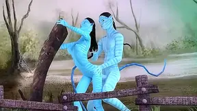 Avatar Babe Devours Thick Blue Dick – Sensual Blowjob Creamy Creampie