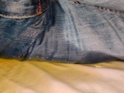 Bedwetting In Jeans Shorts (Huge Puddle Of Pee)