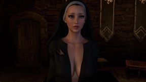 Mature nun Gwen seduces young Stella to passionate and sinful futa sex [Excerpt]